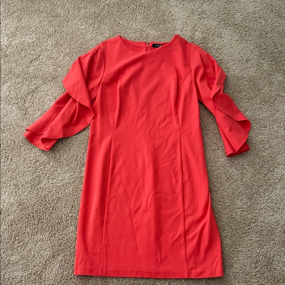 Ralph Lauren Bold Red Long Sleeve Dress